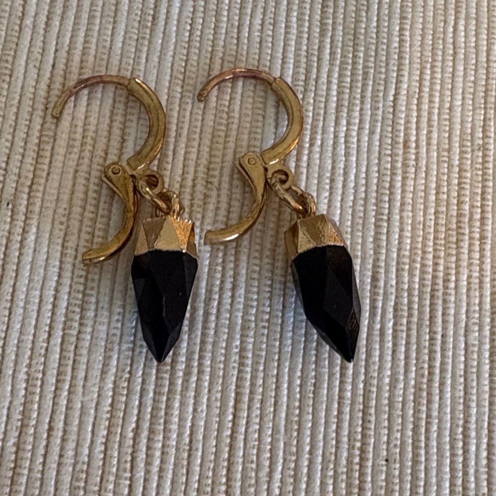 Earrings black and gold tone unbranded